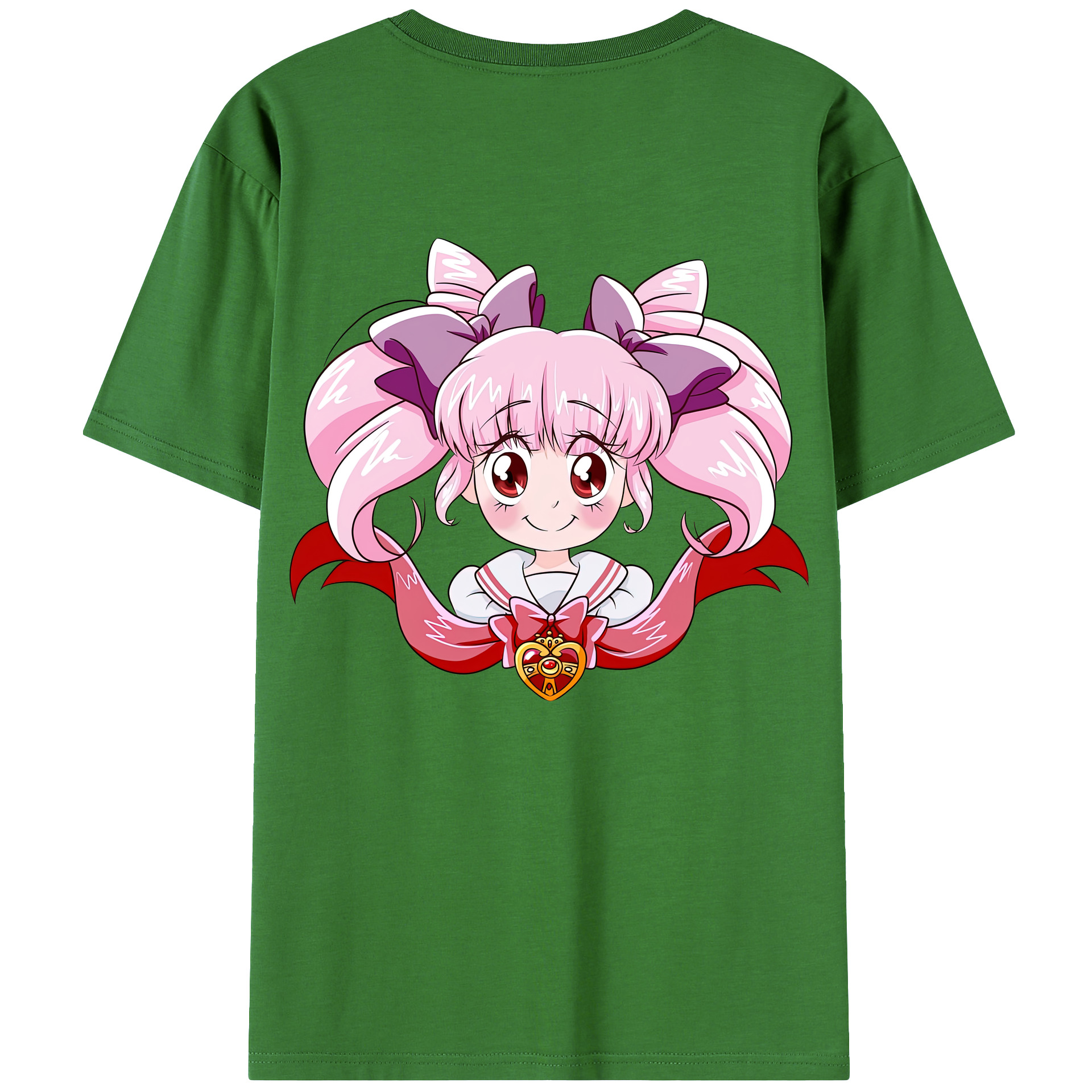 （画像用） 美少女戦士セーラームーン ちびうさ Sailor Moon Chibiusa Tsukino Usagi Small Lady Serenity レディース半袖Tシャツ(バックプリント)